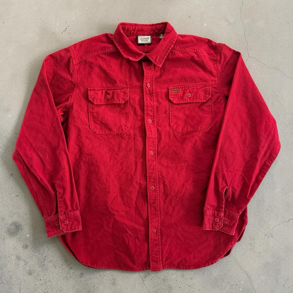 Legendary Whitetails Tough As Buck Red Chamois Shirt Mens XL Heavyweight Thick
